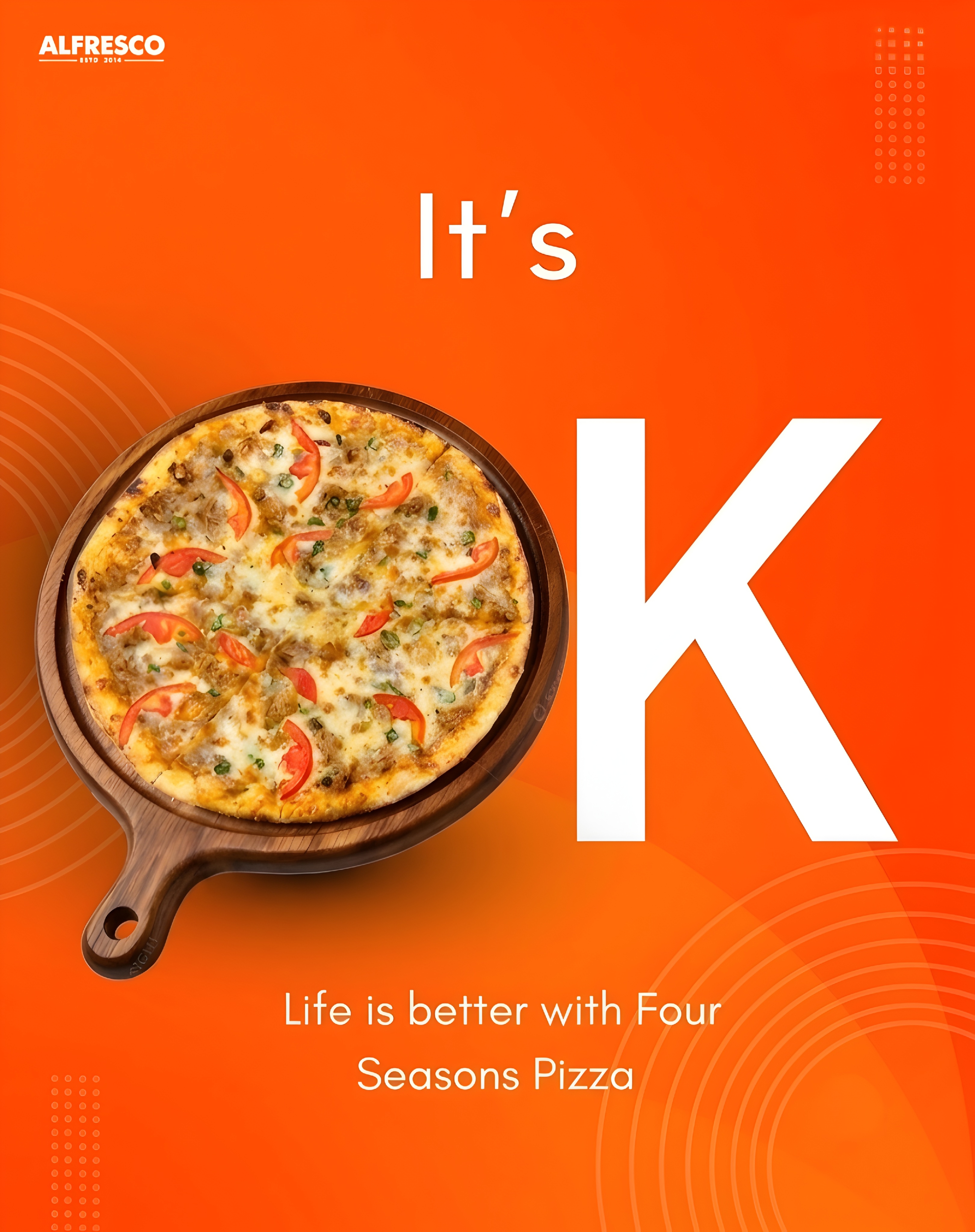 Alfresco – Four Seasons Pizza Social Media Ad Design — graphics design by Muntazir Al Araf