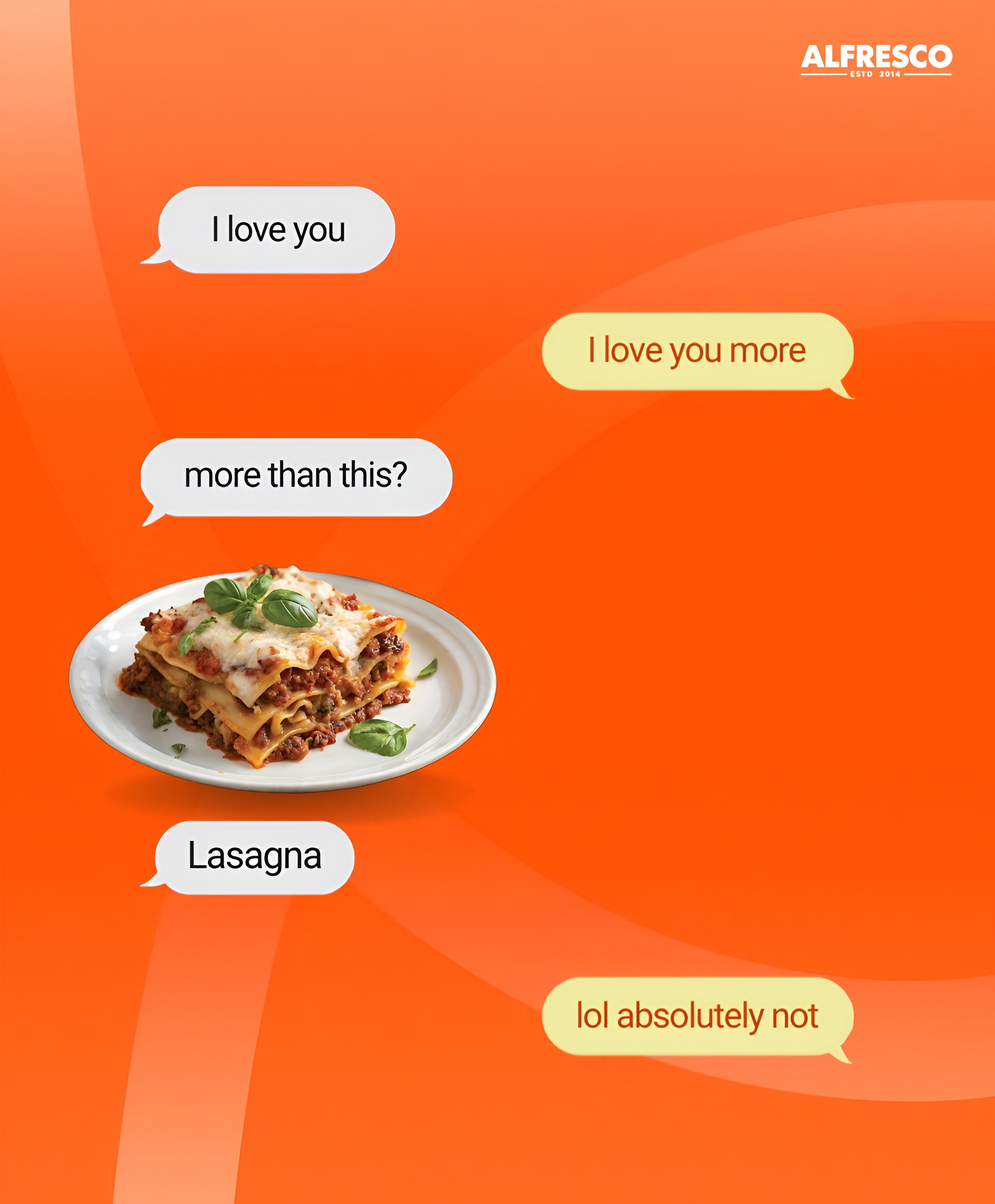Social Media Ad Creative – Alfresco (Lasagna Campaign) — graphics design by Muntazir Al Araf